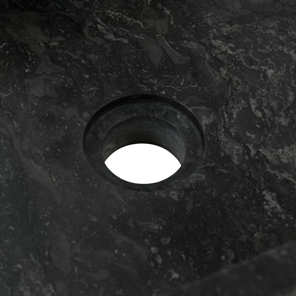  Waschbecken 45x30x12 cm Marmor Hochglanz-Schwarz