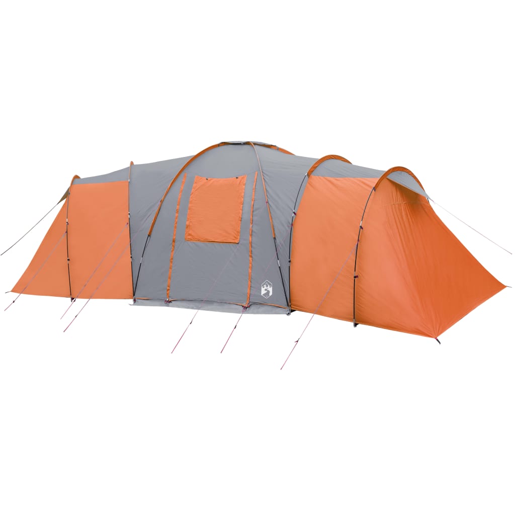 Campingzelt 12 Personen Grau und Orange Wasserfest
