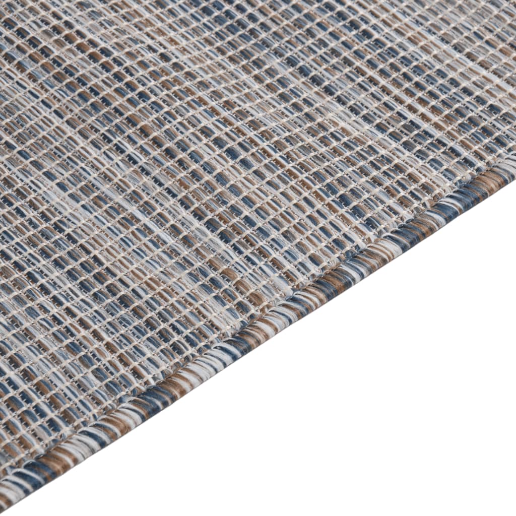  Outdoor-Teppich Flachgewebe 120x170 cm Braun und Blau