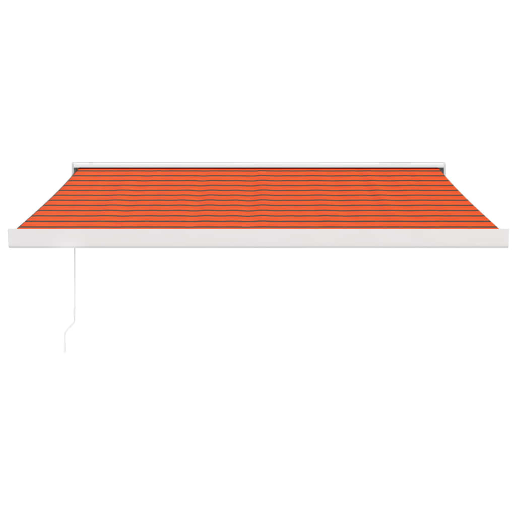  Markise Einziehbar Orange und Braun 3,5x2,5 m Stoff & Aluminium