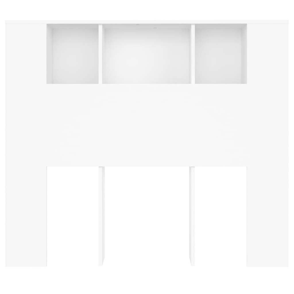  Kopfteil mit Ablagen Weiß 120x18,5x102,5 cm