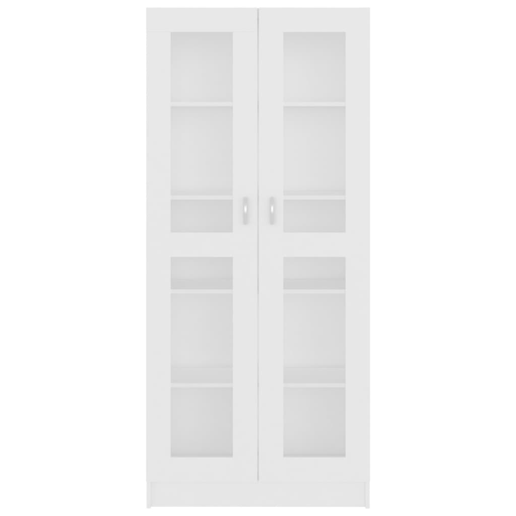  Vitrinenschrank Weiß 82,5x30,5x185,5 cm Holzwerkstoff