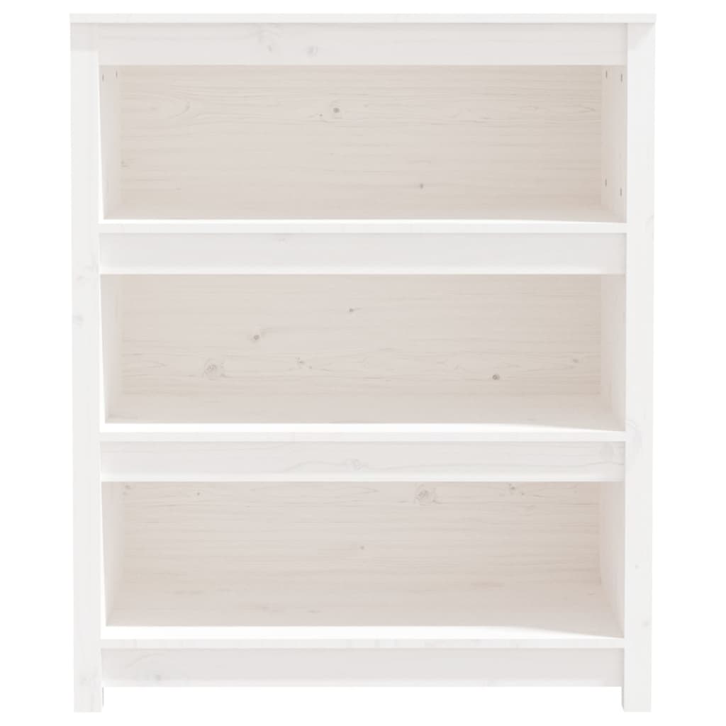  Bücherregal Weiß 80x35x97 cm Massivholz Kiefer