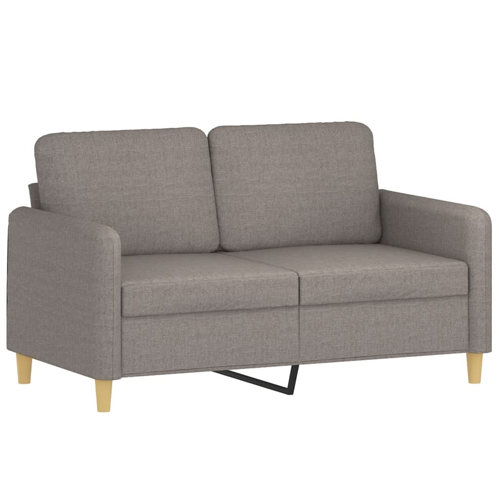  2-Sitzer-Sofa mit Zierkissen Taupe 120 cm Stoff