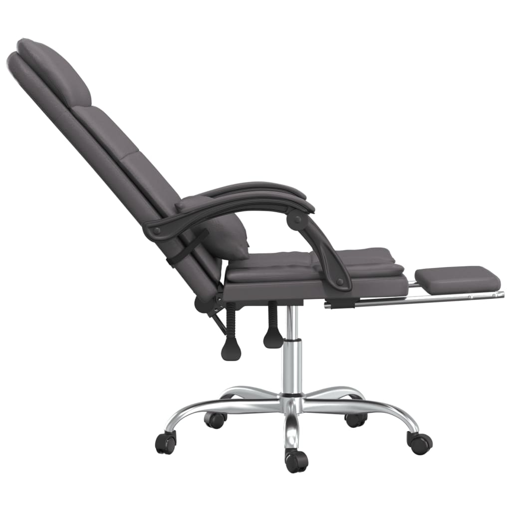  Bürostuhl mit Massagefunktion Grau Kunstleder