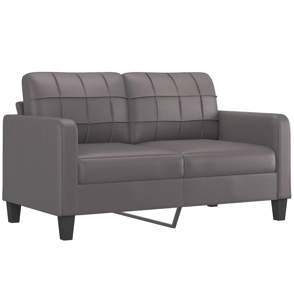  2-Sitzer-Sofa Grau 140 cm Kunstleder