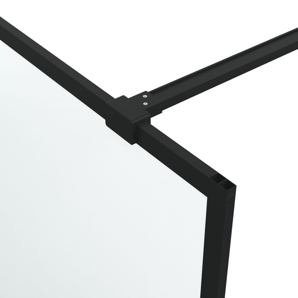  Duschwand für Begehbare Dusche Schwarz 80x195 cm Matt ESG-Glas