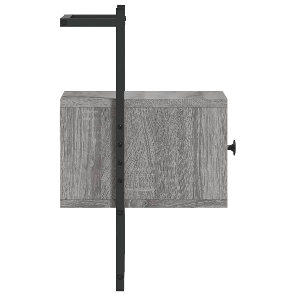  Wand-Nachttisch Grau Sonoma 35x30x51 cm Holzwerkstoff