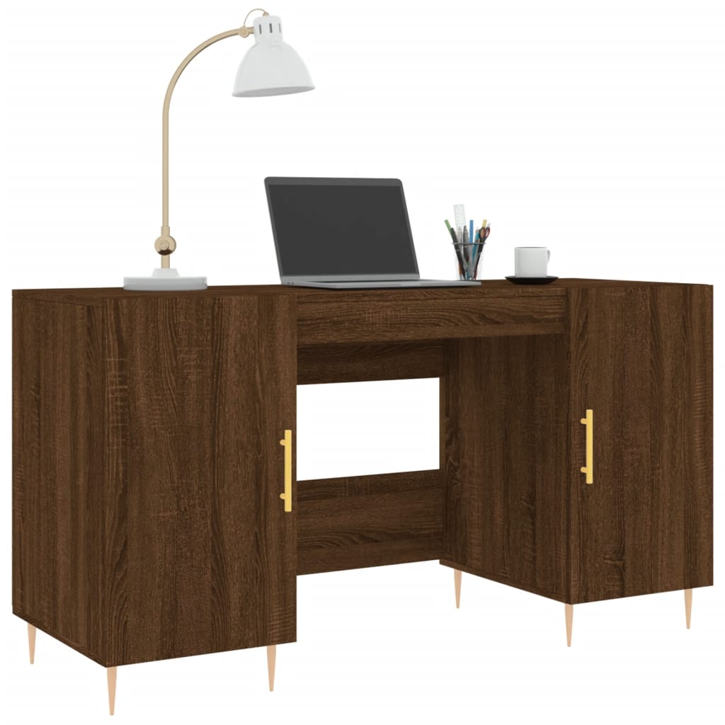  Schreibtisch Braun Eichen-Optik 140x50x75 cm Holzwerkstoff