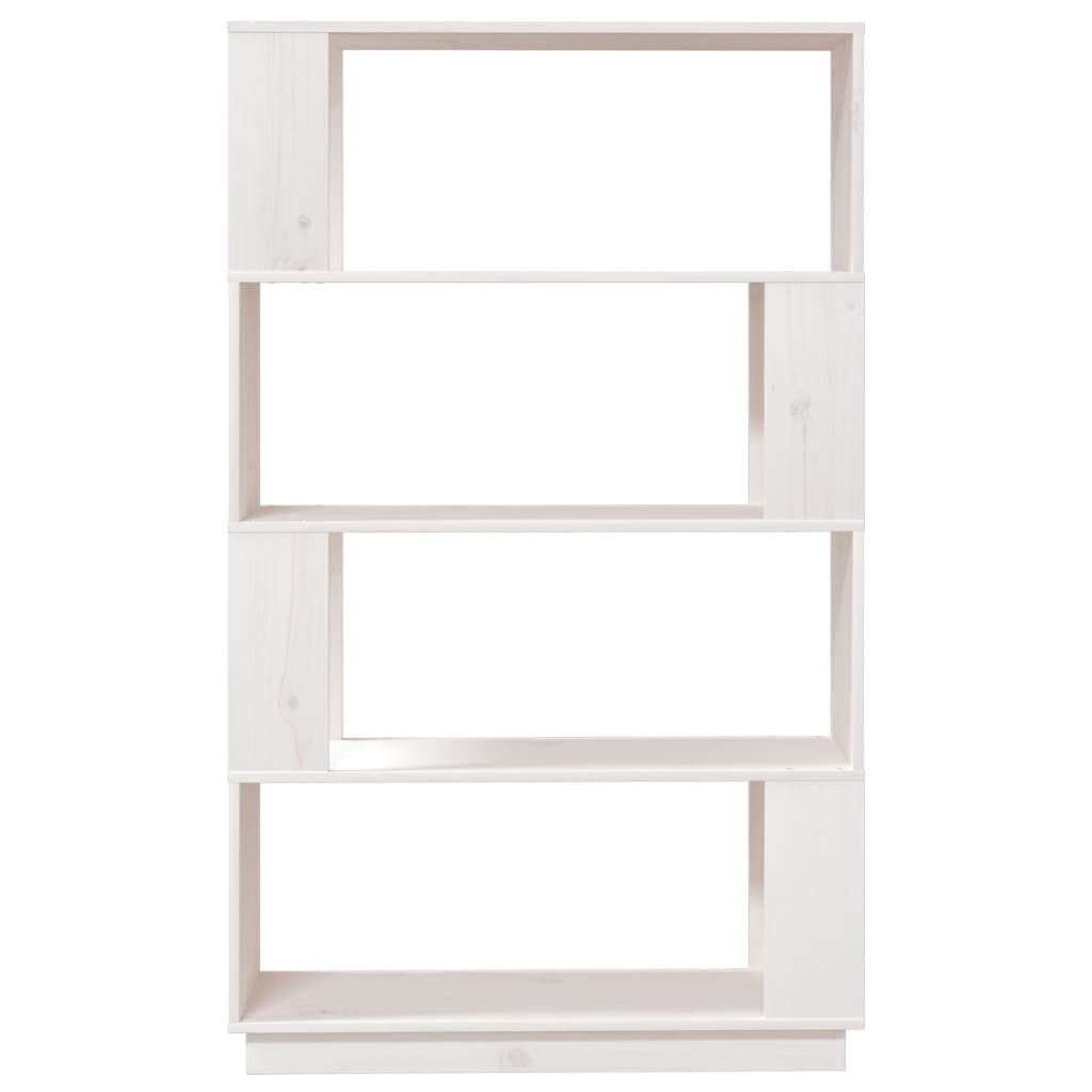  Bücherregal/Raumteiler Weiß 80x25x132 cm Massivholz Kiefer