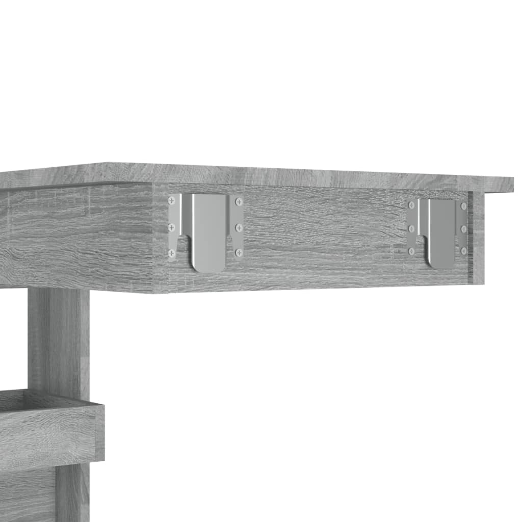  Wand-Bartisch Grau Sonoma 102x45x103,5 cm Holzwerkstoff