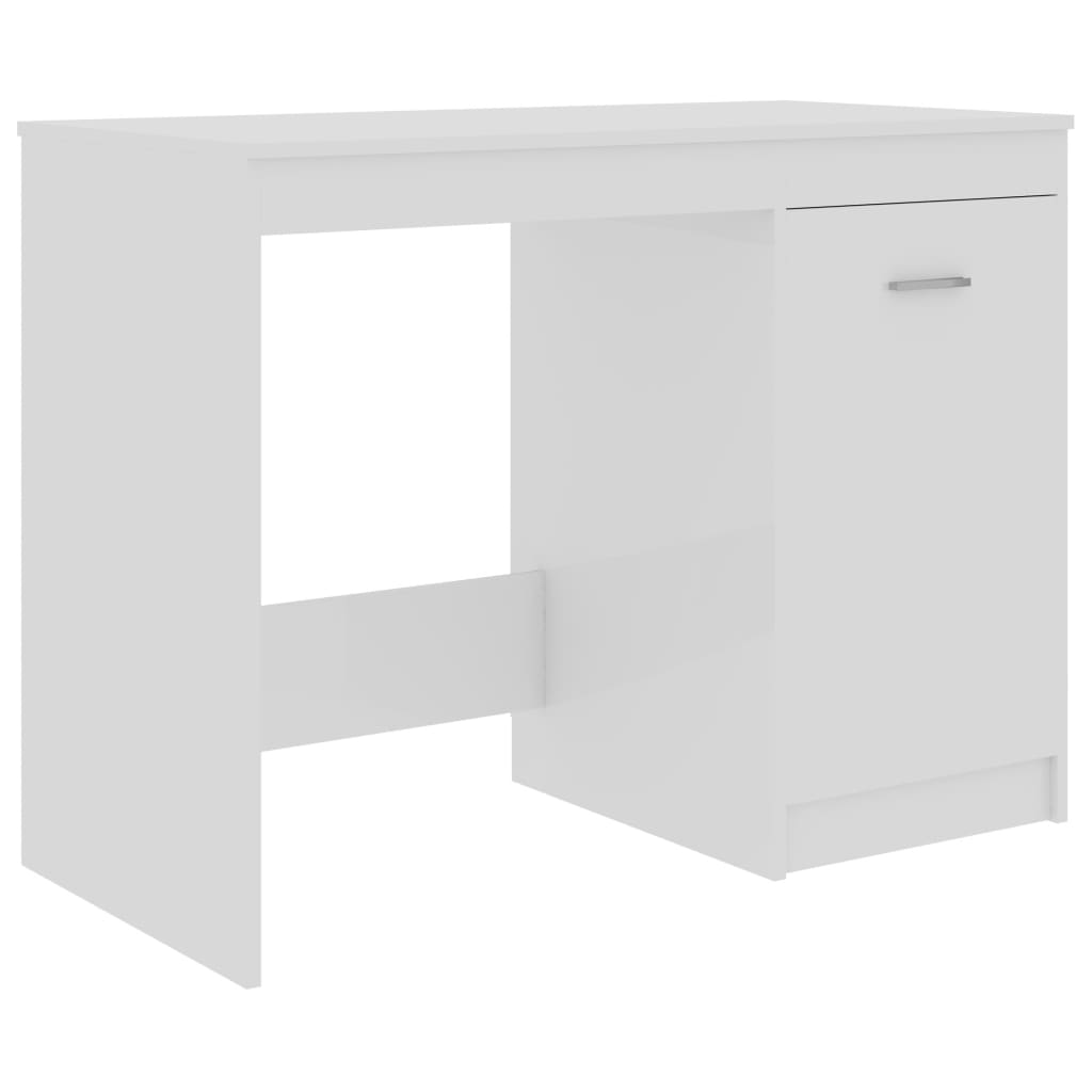  Schreibtisch Hochglanz-Weiß 100x50x76 cm Holzwerkstoff