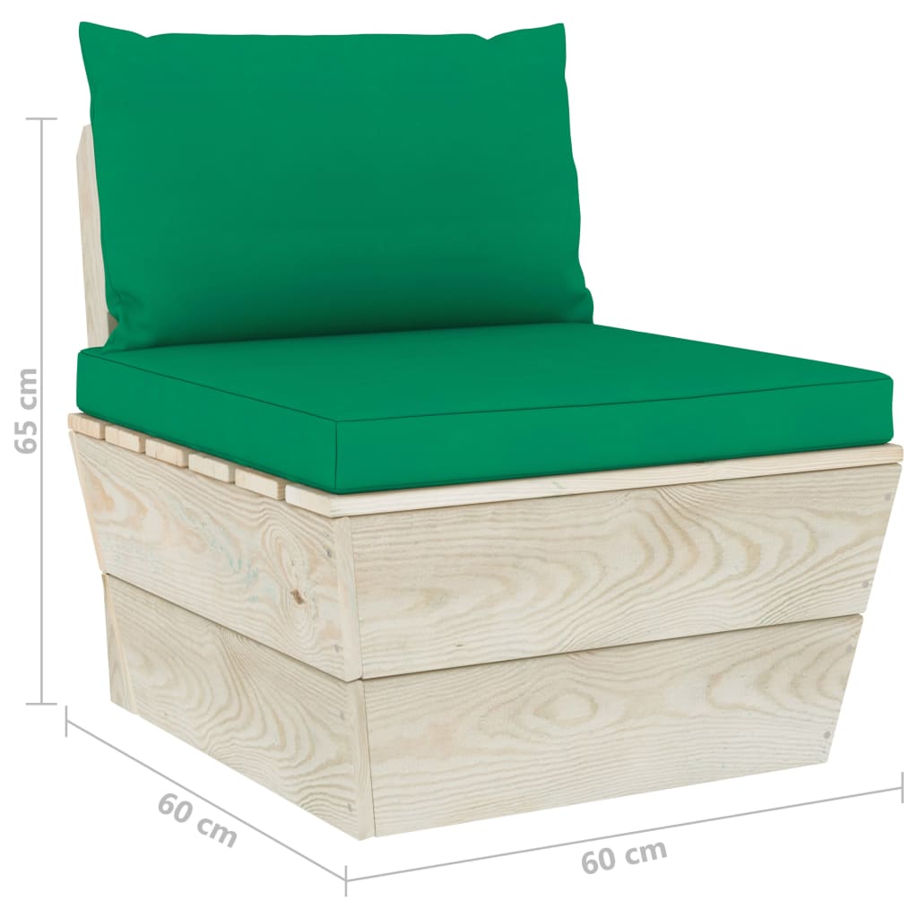  Garten-Palettensofa 4-Sitzer mit Kissen Fichtenholz