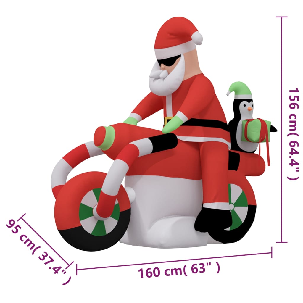  Aufblasbarer Weihnachtsmann LED 156 cm