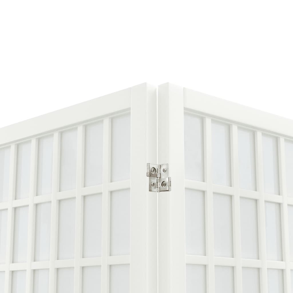  4-tlg. Paravent Japanischer Stil Faltbar 160x170 cm Weiß