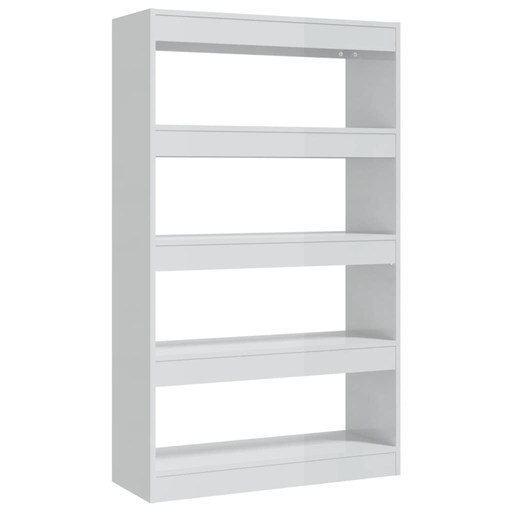  Bücherregal/Raumteiler Hochglanz-Weiß 80x30x135cm Holzwerkstoff