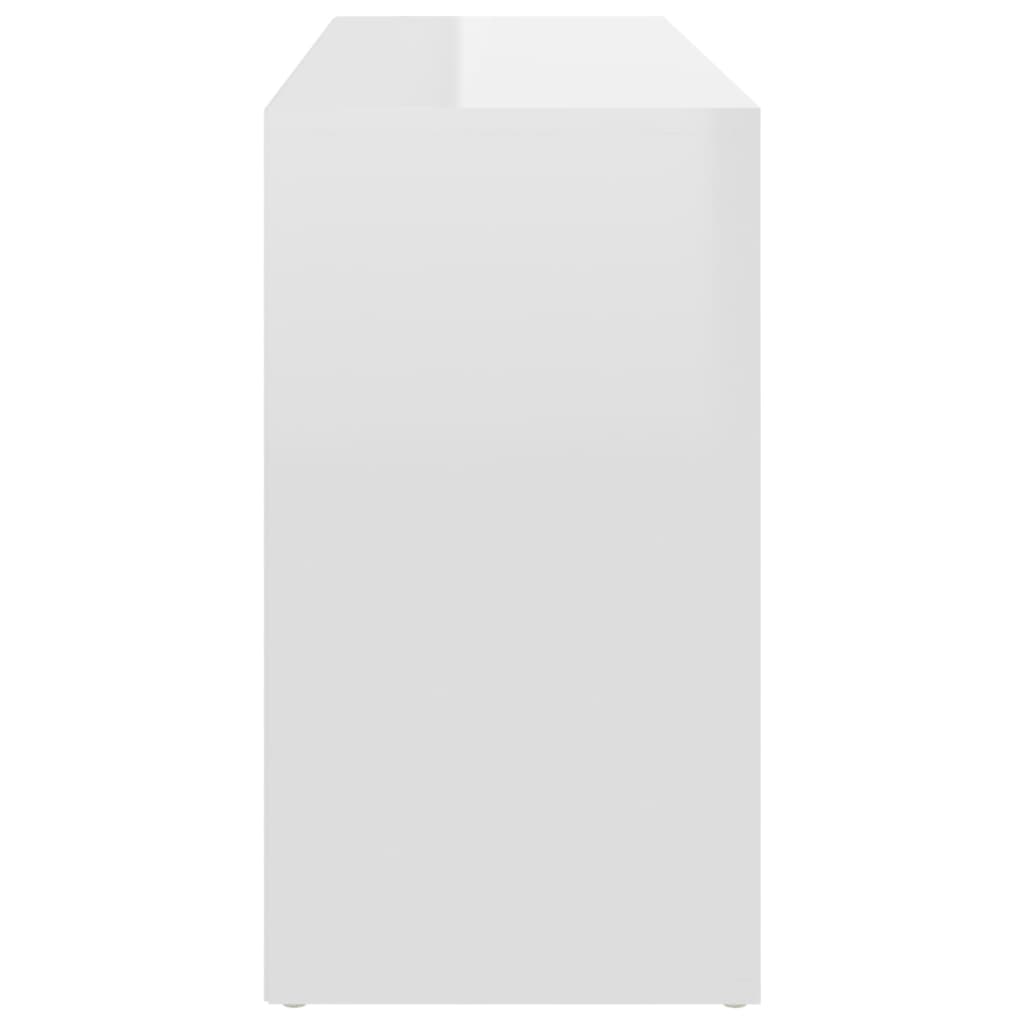  Schuhbank Hochglanz-Weiß 103x30x54,5 cm Holzwerkstoff