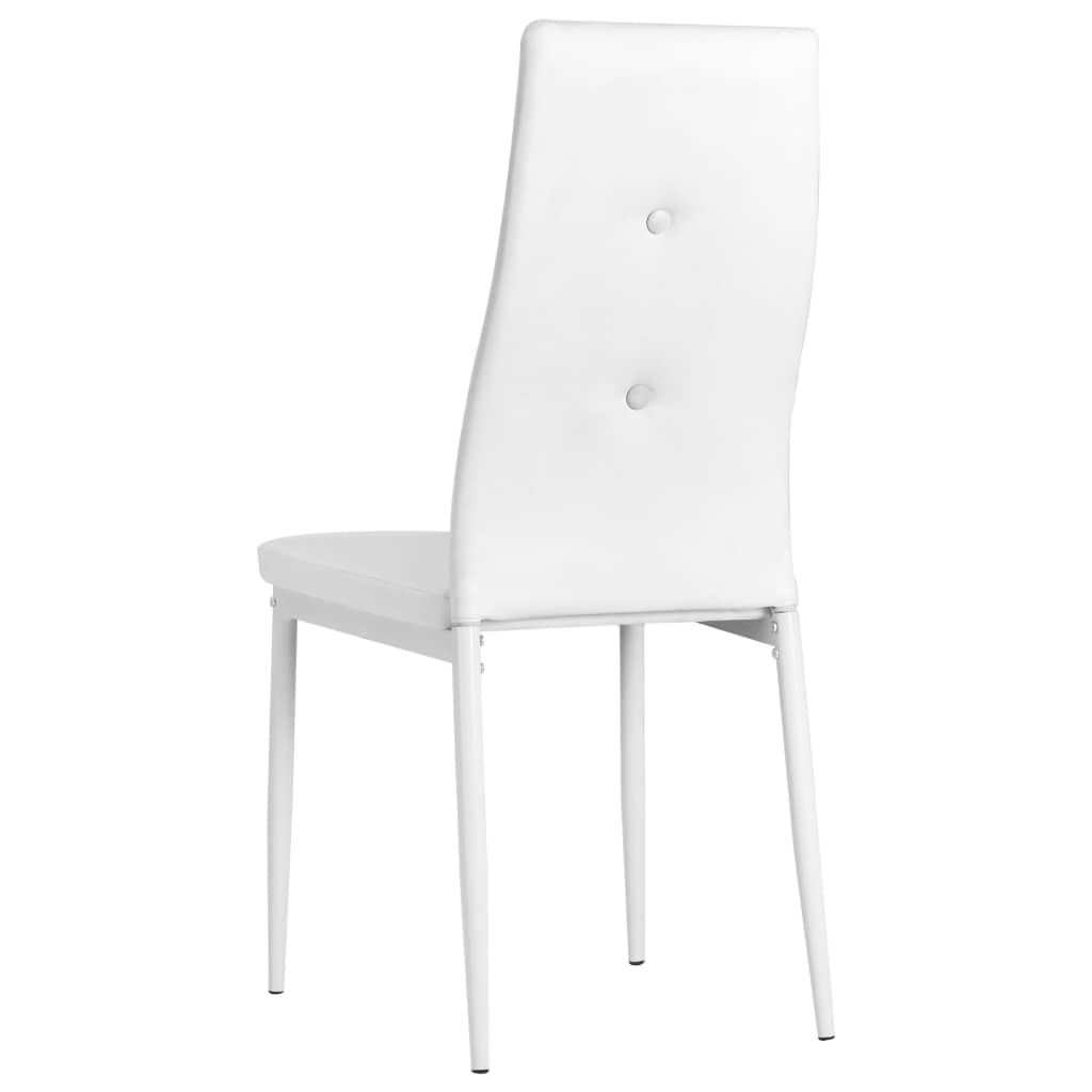  Esszimmerstühle 4 Stk. Weiß Kunstleder