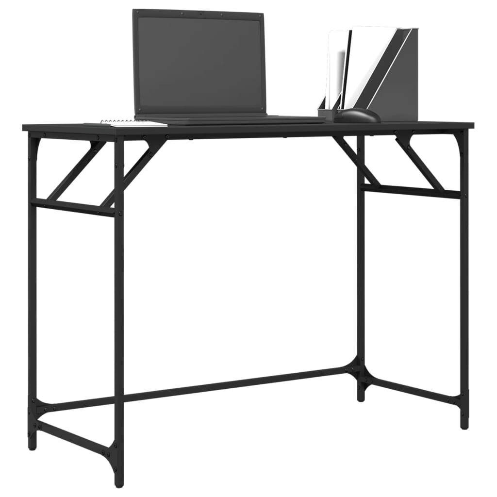  Schreibtisch Schwarz 100x45x76 cm Holzwerkstoff und Stahl