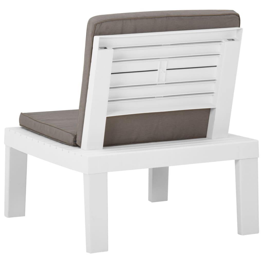  Garten-Lounge-Stuhl mit Auflage Kunststoff Weiß
