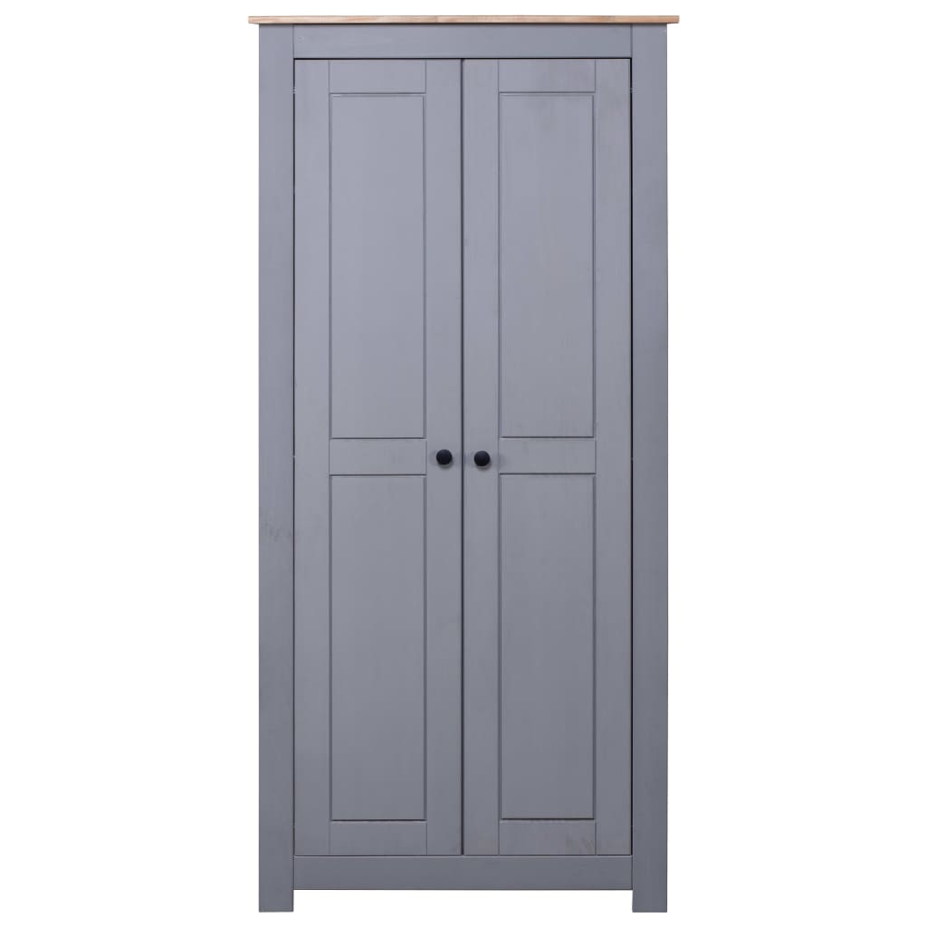  Kleiderschrank Grau 80x50x171,5 cm Kiefernholz Panama