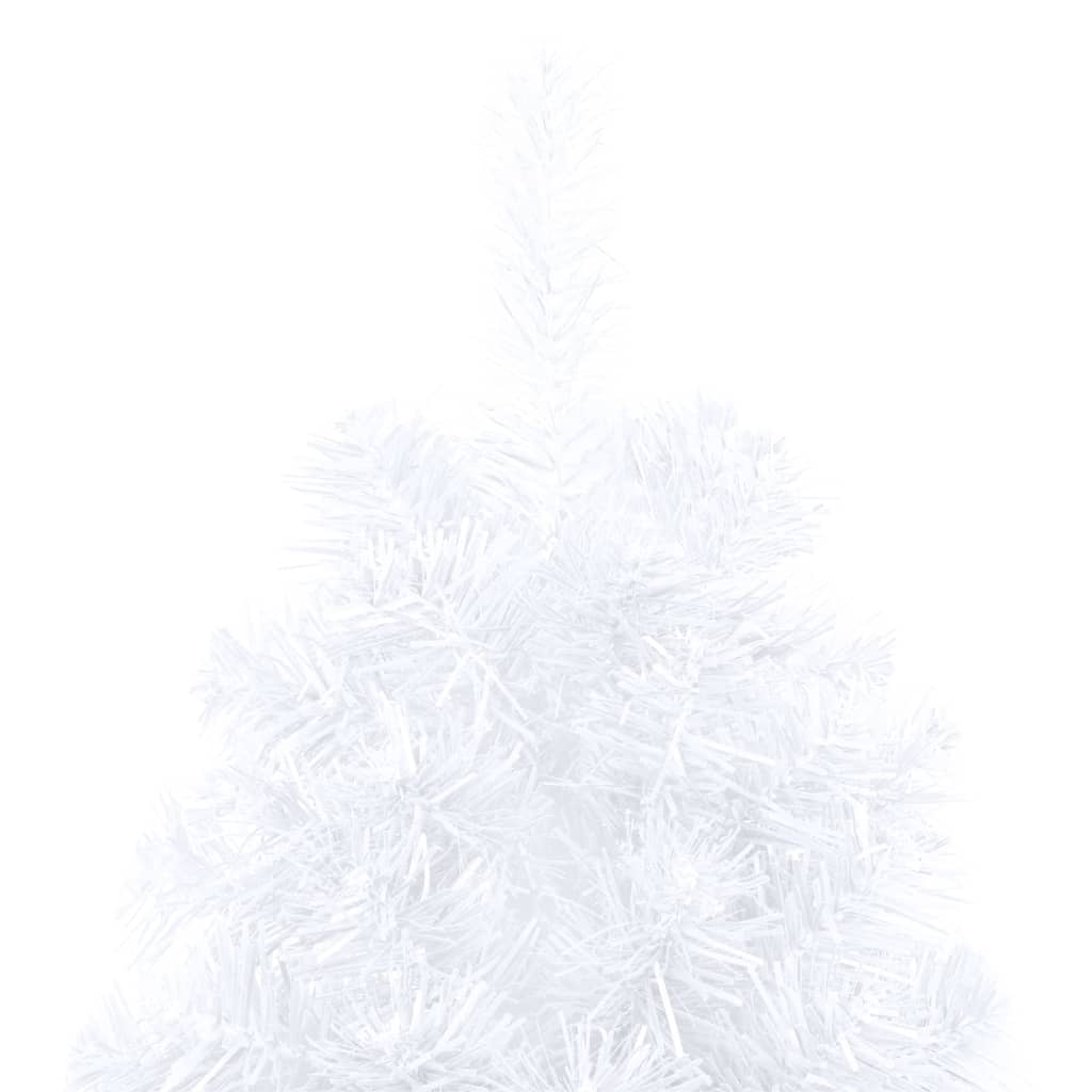  Künstlicher Halb-Weihnachtsbaum Beleuchtung Kugeln Weiß 240 cm