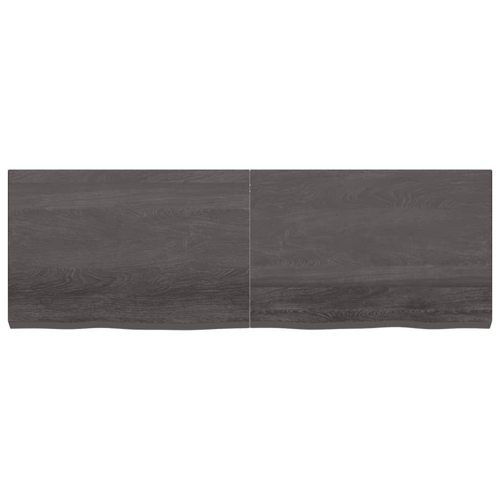  Tischplatte Dunkelbraun 180x60x(2-6)cm Massivholz Eiche