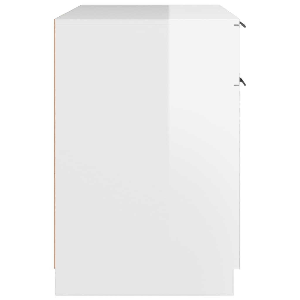  Schreibtisch Hochglanz-Weiß 100x50x75 cm Holzwerkstoff
