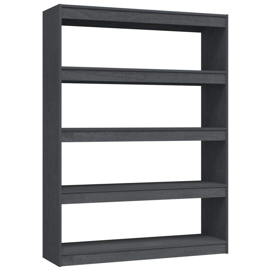 Bücherregal/Raumteiler Grau 100x30x135,5 cm Kiefer Massivholz