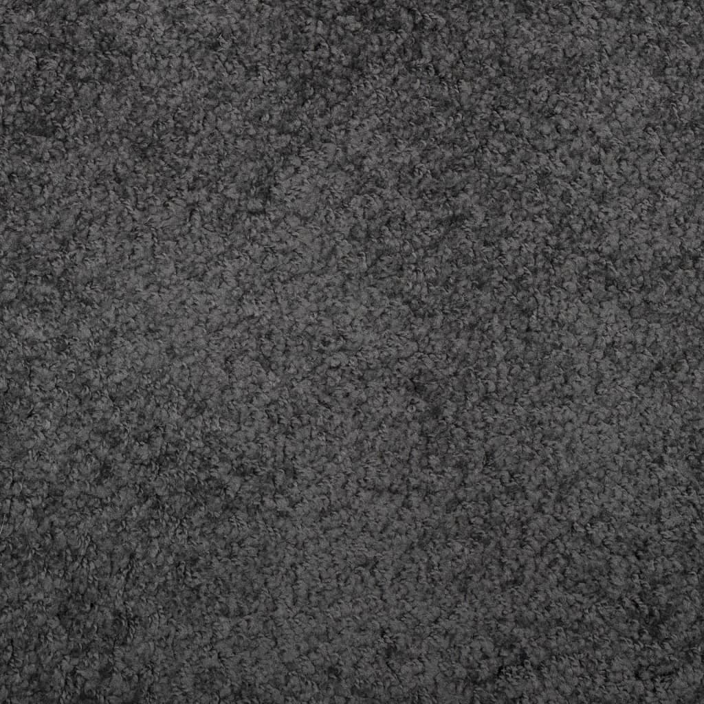  Teppich Shaggy Hochflor Modern Anthrazit 160x160 cm