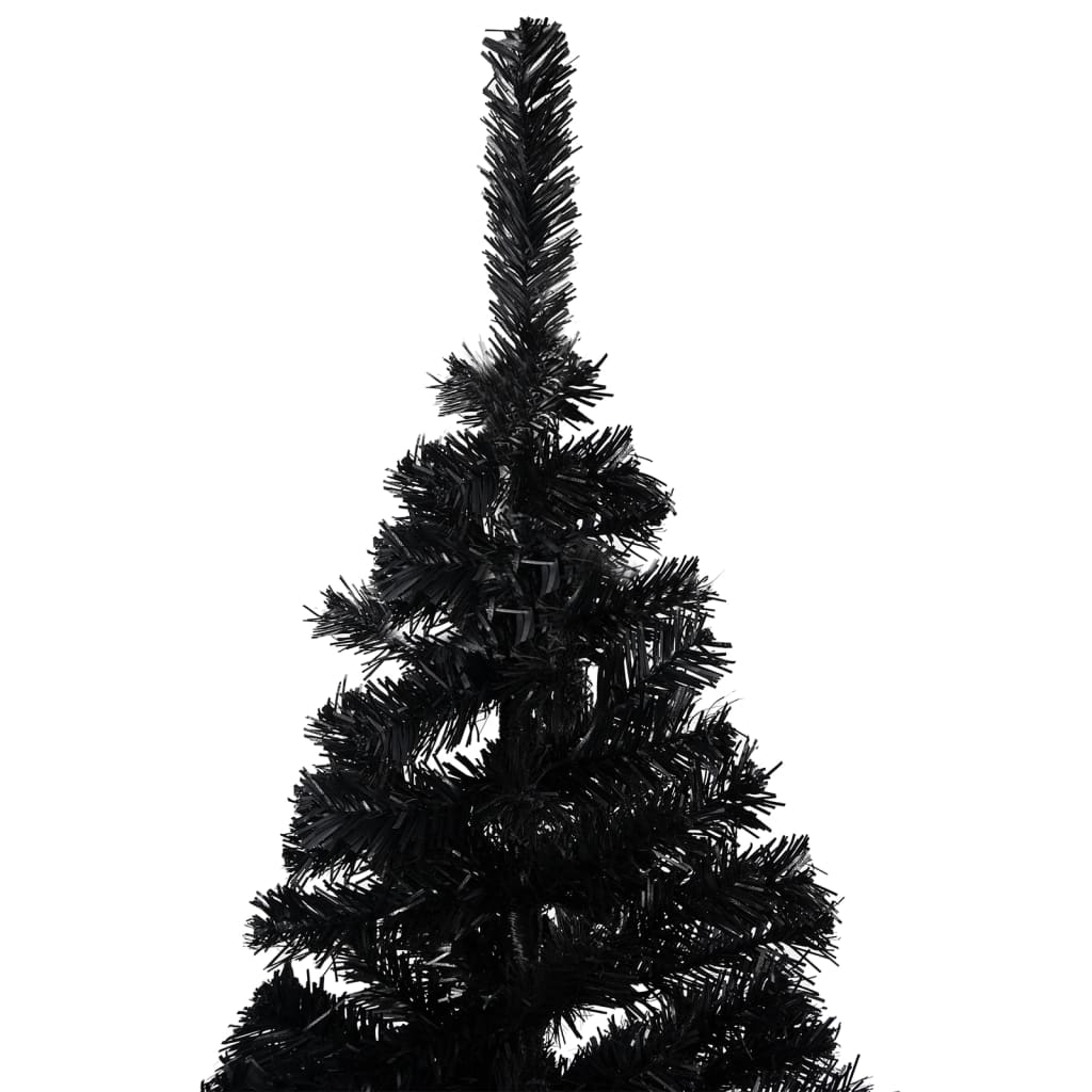  Künstlicher Weihnachtsbaum Beleuchtung & Kugeln Schwarz 150 cm