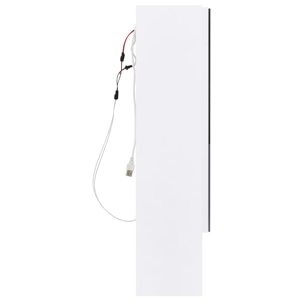  LED-Bad-Spiegelschrank Weiß 80x15x60 cm MDF