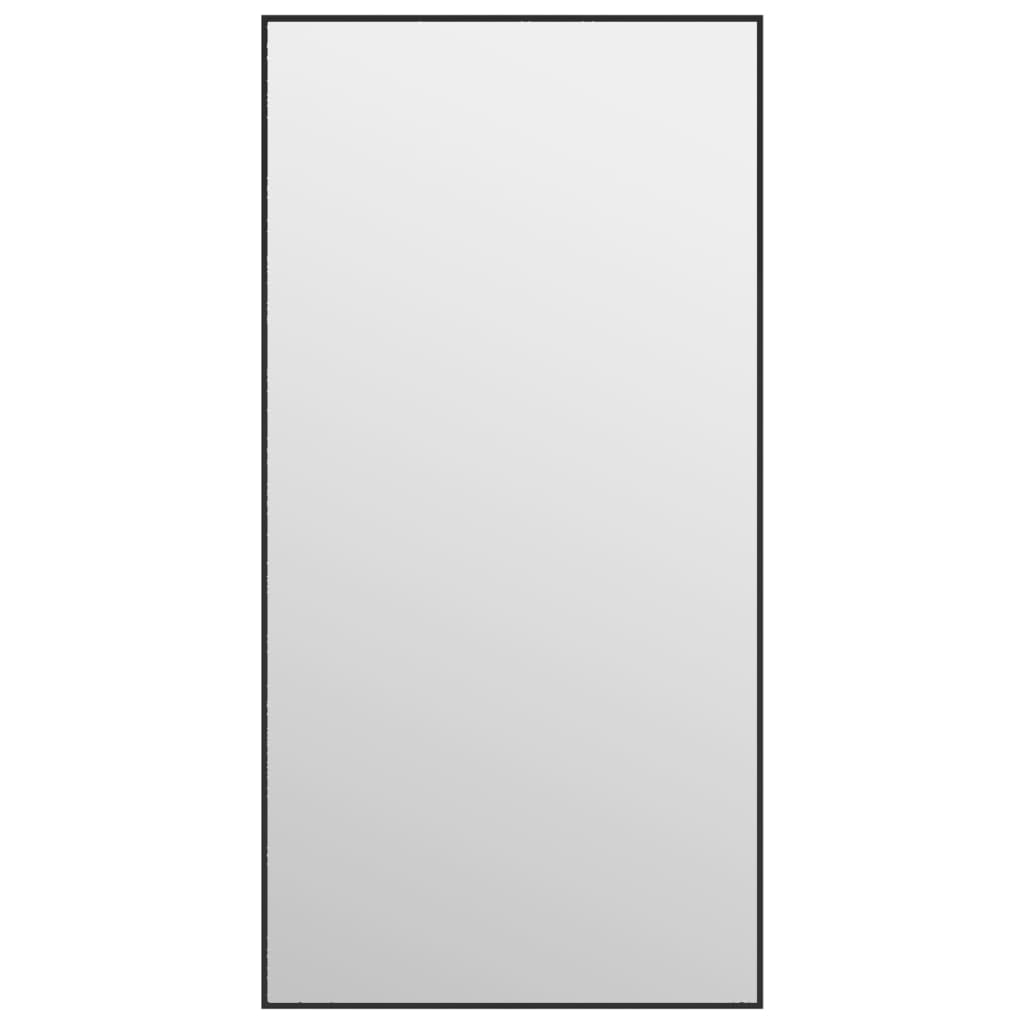  Türspiegel Schwarz 40x80 cm Glas und Aluminium