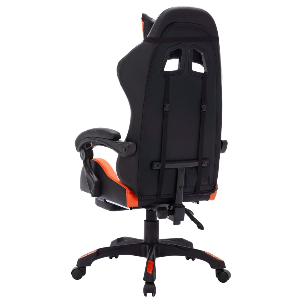  Gaming-Stuhl mit RGB LED-Leuchten Orange und Schwarz Kunstleder