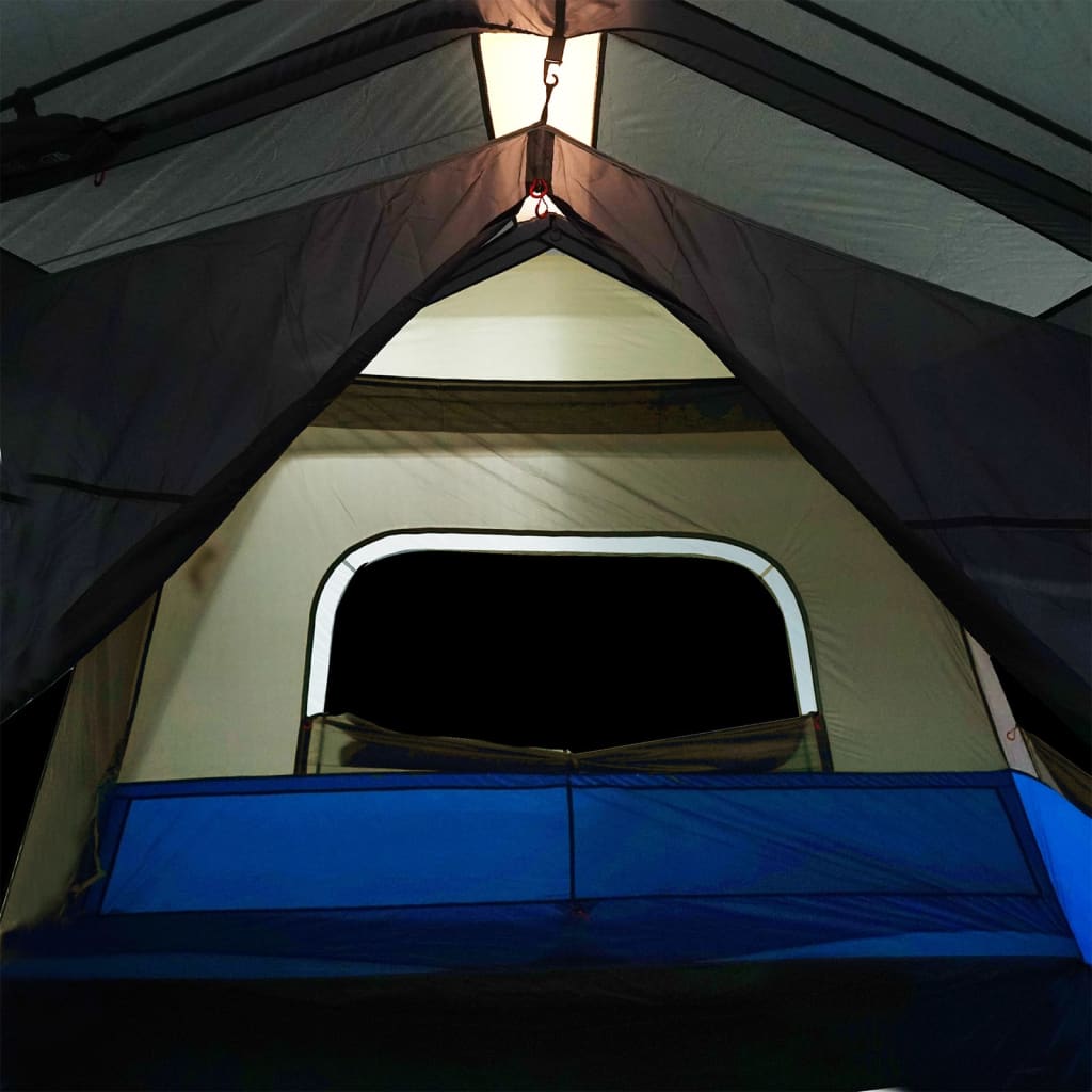 Campingzelt mit LED 10 Personen Blau
