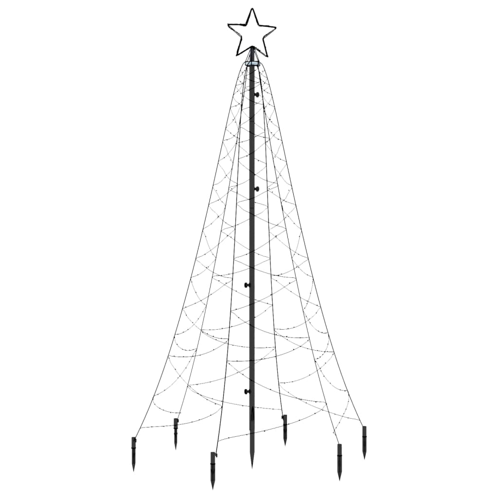  LED-Weihnachtsbaum mit Erdnägeln Warmweiß 200 LEDs 180 cm