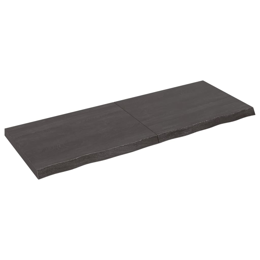  Tischplatte Dunkelbraun 160x60x(2-6)cm Massivholz Eiche