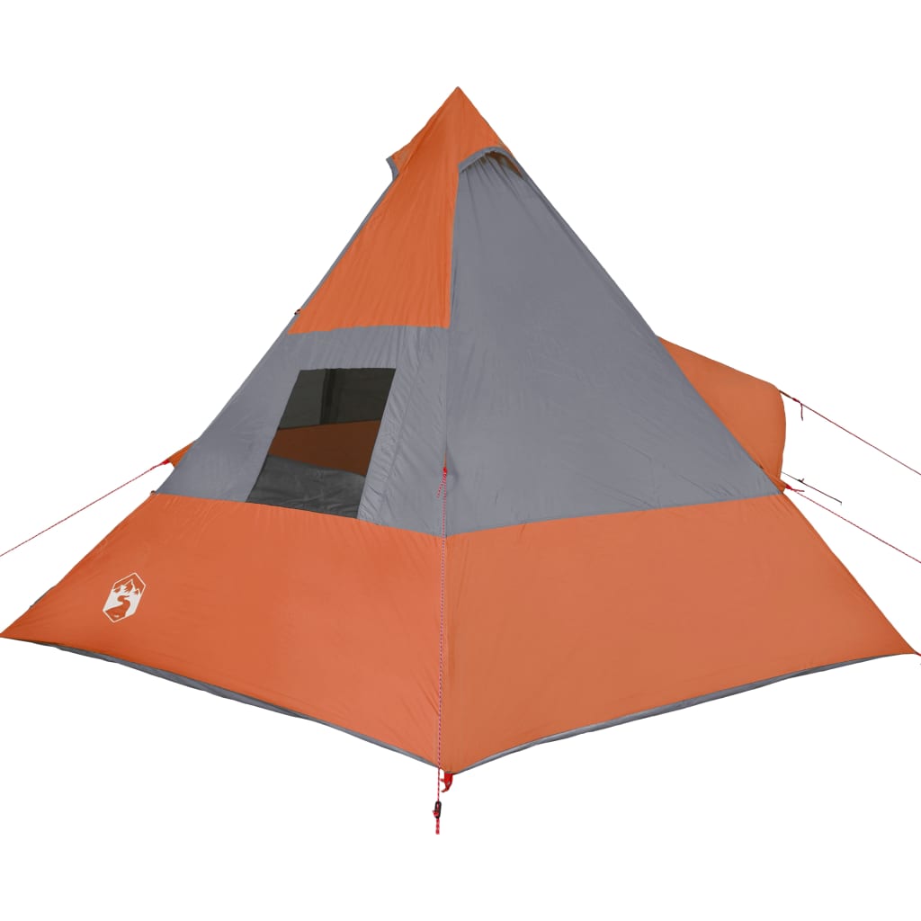  Campingzelt 7 Personen Grau und Orange Wasserfest