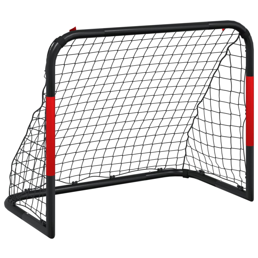 Fußballtor mit Netz Rot und Schwarz 90x48x71 cm Stahl