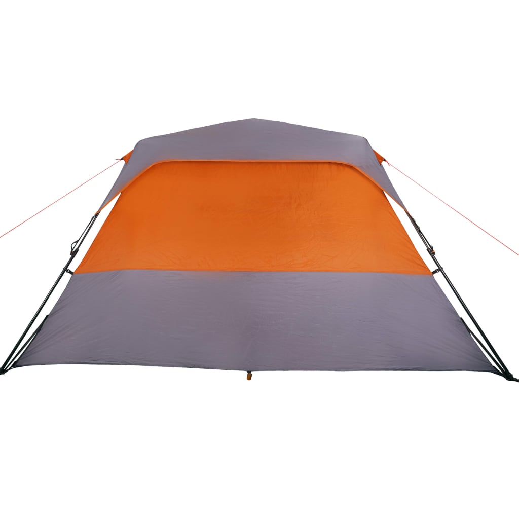  Campingzelt 6 Personen Grau und Orange Wasserfest