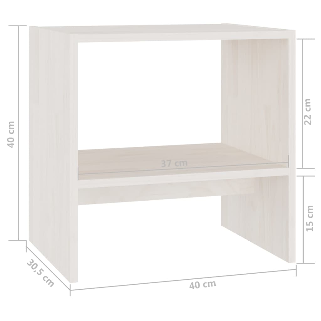  Nachttisch 40x30,5x40 cm Massivholz Kiefer