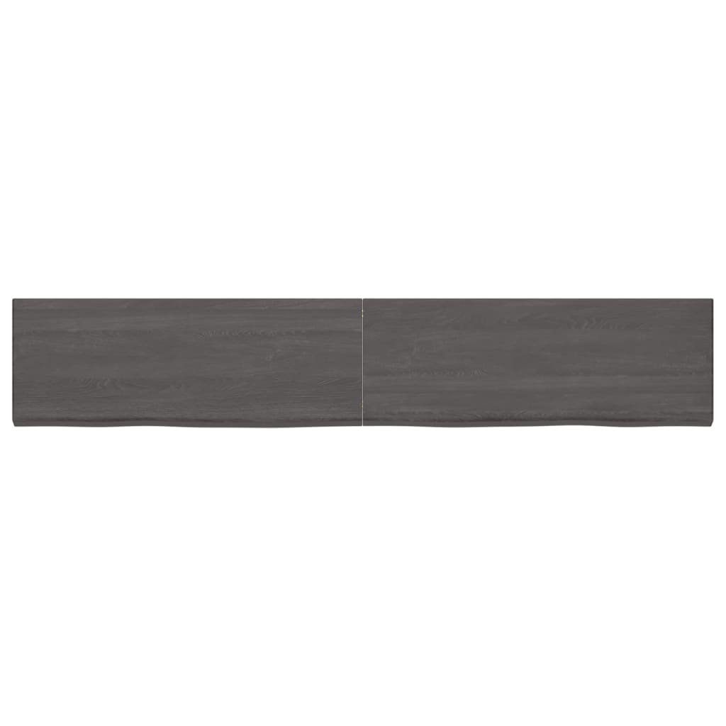  Tischplatte Dunkelbraun 220x40x(2-4)cm Massivholz Eiche