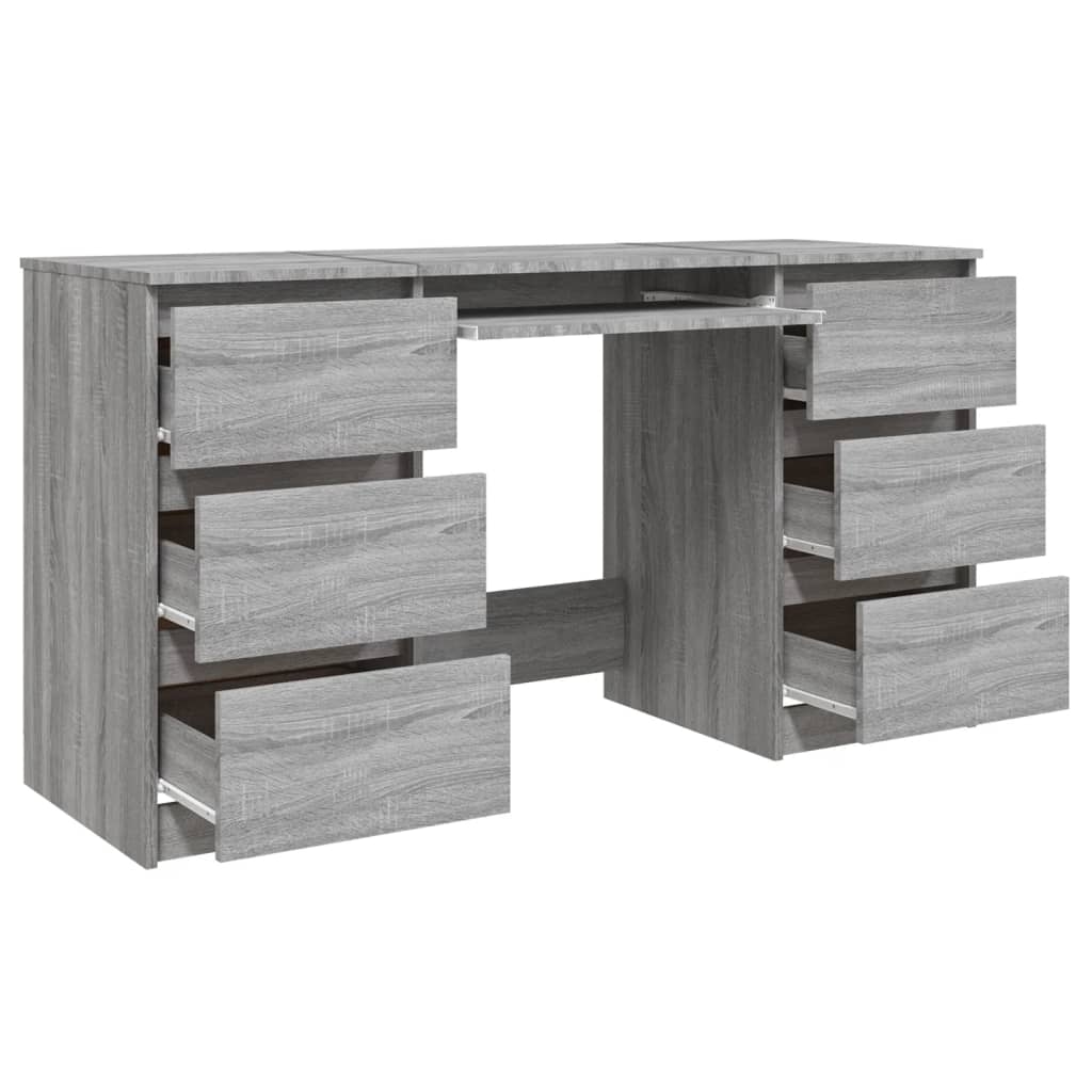  Schreibtisch Grau Sonoma 140x50x77 cm Holzwerkstoff