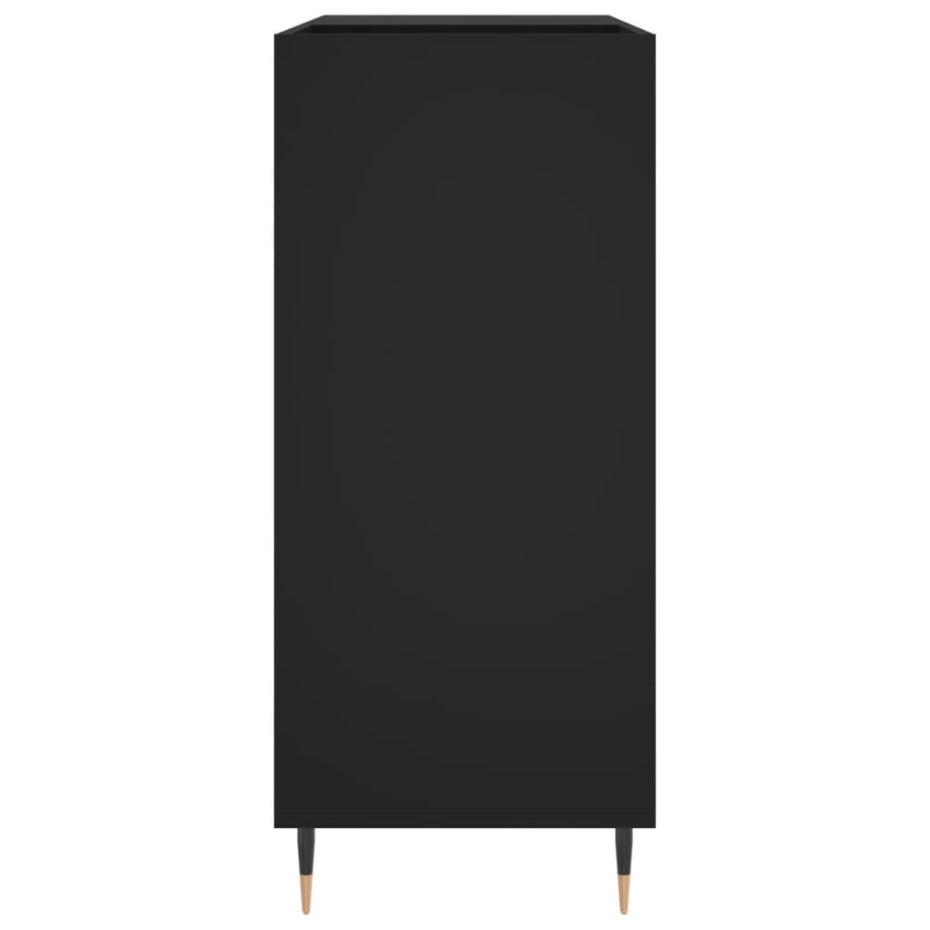  Plattenschrank Schwarz 84,5x38x89 cm Holzwerkstoff