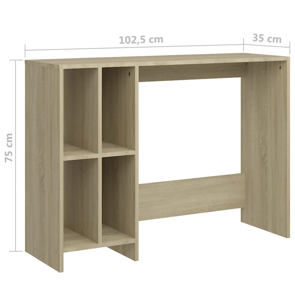 Computertisch Sonoma-Eiche 102,5x35x75 cm Holzwerkstoff