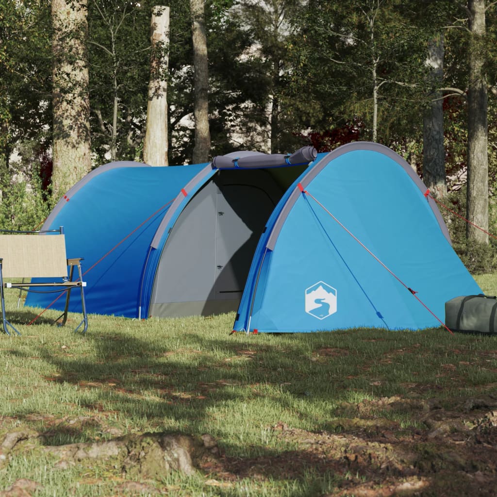  Campingzelt 4 Personen Blau Wasserfest