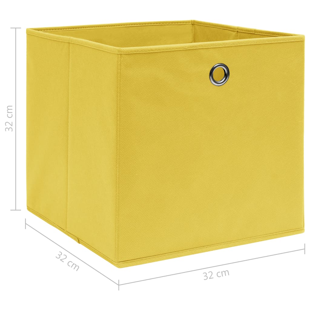  Aufbewahrungsboxen 10 Stk. Gelb 32x32x32 cm Stoff
