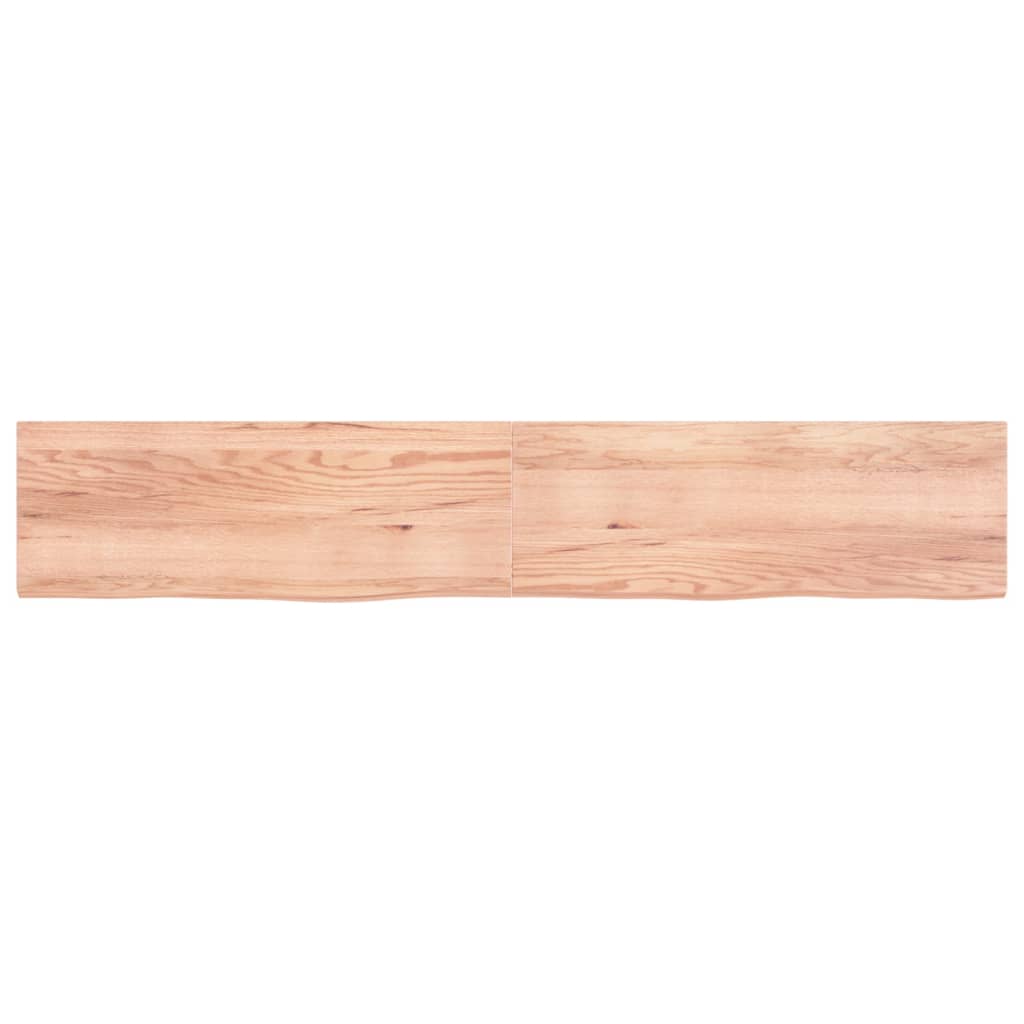  Tischplatte Hellbraun 220x40x(2-4)cm Massivholz Eiche Behandelt