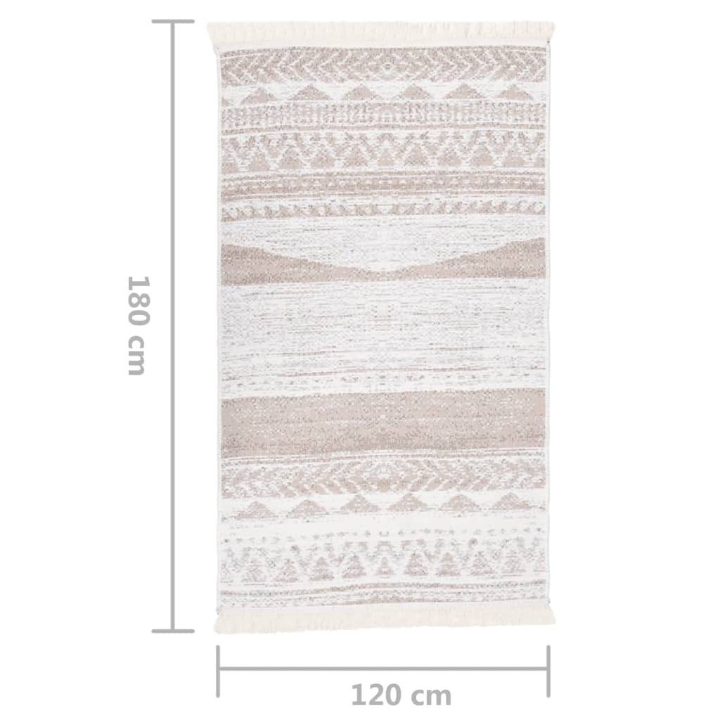  Teppich Beige 120x180 cm Baumwolle