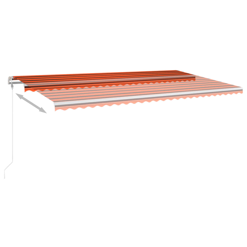  Markise Automatisch Einziehbar 600x350 cm Orange und Braun